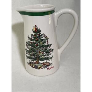 Vintage Spode Christmas Tree Pitcher Vase Teleflora Gift 32 Oz 7in